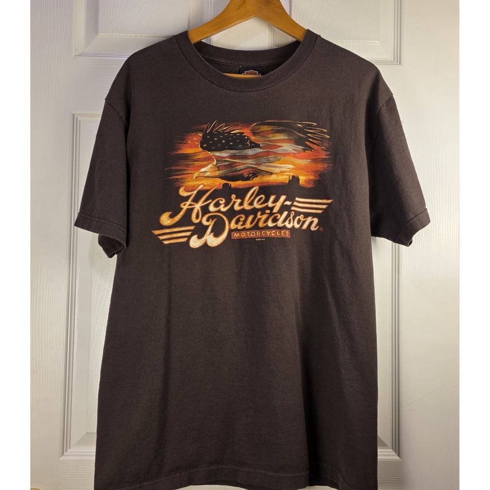 Harley Davidson Ride T-Shirt Brown XL Short Sleeve Longhorn Grand Prairie, Texas